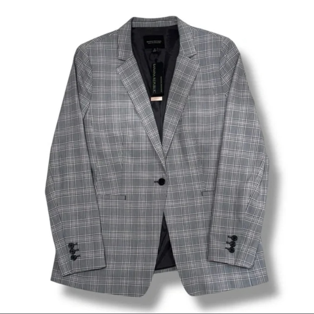 Theory Power Jacket Maple Check Gray Plaid Women’s Blazer